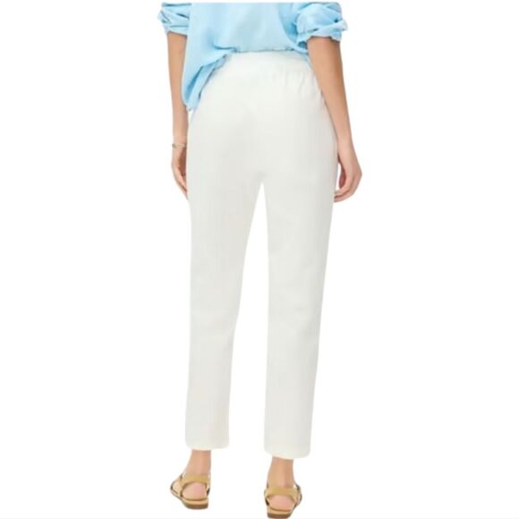J. Crew Factory -164 Linen-cotton blend drawstring pant white Women's 00 - Picture 2 of 10